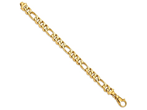14K Yellow Gold 10.9mm Hand-Polished Fancy Link Bracelet