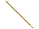 14K Yellow Gold 6mm Hollow Rope 8 Inch Bracelet