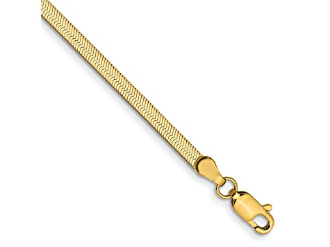 10k Yellow Gold 2.5mm Silky Herringbone Link Bracelet