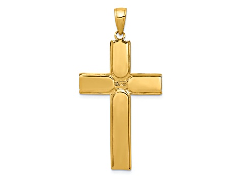 14K Yellow Gold Satin Finish Crucifix Pendant