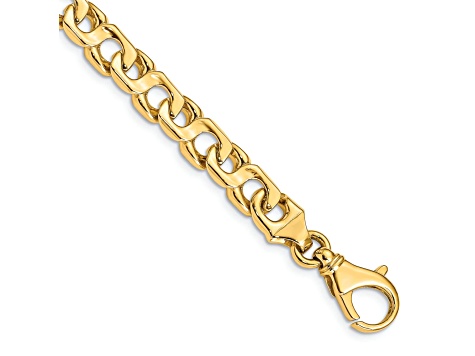14k Yellow Gold High Polish Hexagon Link Bracelet  (5.00 mm)