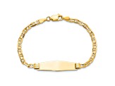 14k Yellow Gold Children's Soft Diamond Shape Mariner Link ID Bracelet