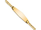 14k Yellow Gold Children's Soft Diamond Shape Mariner Link ID Bracelet