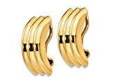 14k Yellow Gold 3/4" Non-pierced J-Hoop Earrings