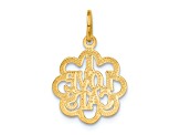14k Yellow Gold Textured I Love Cats Pendant