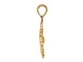 14k Yellow Gold with Enamel Santa Face Charm