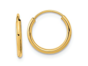 14K Yellow Gold Endless Hoop Earrings