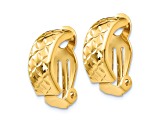 14k Yellow Gold Diamond-Cut Non-Pierced Earrings