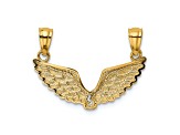 14k Yellow Gold Polished and Textured 2-Piece Break-Apart Angel Wings Pendants