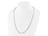 14K White Gold Polished Flat Oval Link Necklace