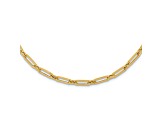 14K Yellow Gold Polished Flat Oval Link Necklace