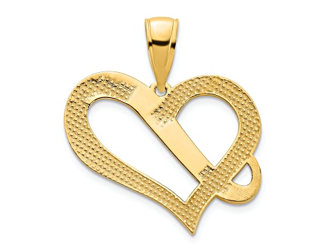 14k Yellow Gold Fancy Heart Pendant