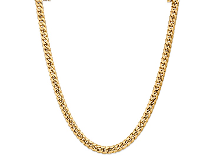 14k Yellow Gold 7.3mm Miami Cuban Link 30 Inch Chain