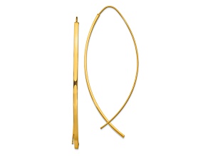 10k Yellow Gold Square Tube Wire Threader Earrings