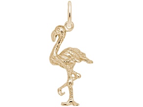 14K Yellow Gold Flamingo Charm
