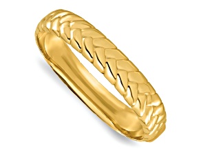 14K Yellow Gold Polished Braided Design Bangle