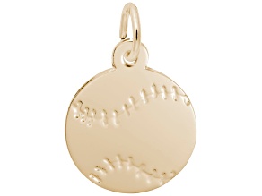 14K Yellow Gold Baseball Charm