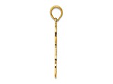 14k Yellow Gold Textured #1 Dad Cut-Out pendant