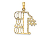 14k Yellow Gold Textured #1 Dad Cut-Out pendant