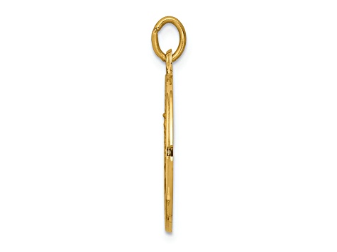 14k Yellow Gold Satin Our Lady of Mt. Carmel Medal Charm - 12QF2A | JTV