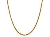 14K Yellow Gold 3.3mm Diamond-cut Semi-solid Chain Necklace