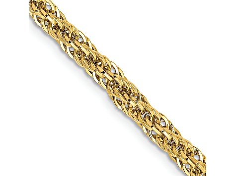 14K Yellow Gold 3.3mm Diamond-cut Semi-solid Chain Necklace