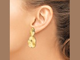 14K Yellow Gold Polished Textured Post Dangle Earrings