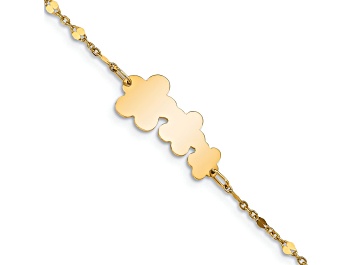 Picture of 14k Yellow Gold Children's Polished Flowers Bracelet