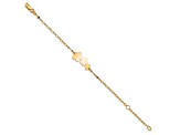 14k Yellow Gold Children's Polished Flowers Bracelet