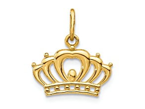 14K Yellow Gold Crown Charm