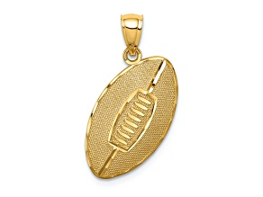 14k Yellow Gold Textured Football Pendant