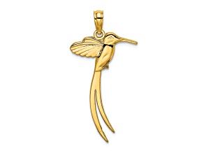 14k Yellow Gold Polished Bird with Long Tail Charm
