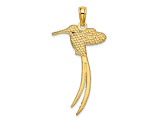 14k Yellow Gold Polished Bird with Long Tail Charm