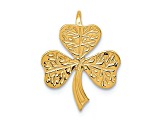 14k Yellow Gold Polished and Textured Shamrock Chain Slide