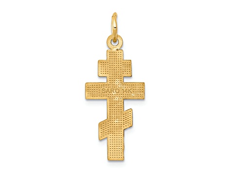 14K Yellow Gold Eastern Orthodox Cross Charm