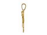 14k Yellow Gold Satin Girl with Bow on Right Charm