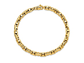 14K Yellow Gold Polished Fancy Link Men's Bracelet