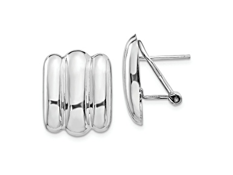 Rhodium Over 14k White Gold Polished Fancy Stud Earrings