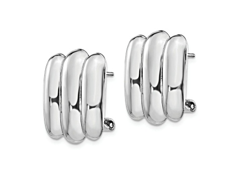 Rhodium Over 14k White Gold Polished Fancy Stud Earrings