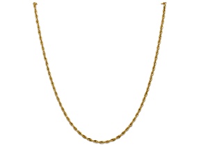 14k Yellow Gold 2.8mm Rope Link 20 Inch Chain