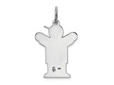 Rhodium Over 14k White Gold Satin Small Boy with Hat and Heart Charm