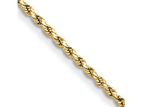 14k Yellow Gold 2mm Diamond-Cut Rope 16 Inch Chain