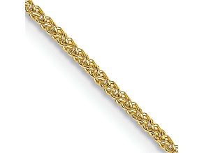 18K Yellow Gold 1mm Solid Diamond-Cut Spiga 16 Inch Chain