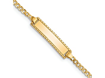 Picture of 14k Yellow Gold Curb Link Baby/Child ID Bracelet