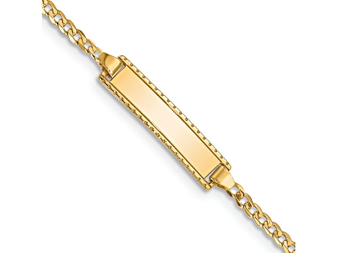 14k Yellow Gold Curb Link Baby/Child ID Bracelet