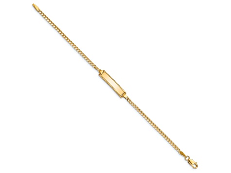 14k Yellow Gold Curb Link Baby/Child ID Bracelet