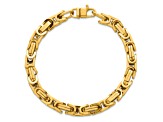 14K Yellow Gold 7mm Fancy Link 8.25 Inch Bracelet