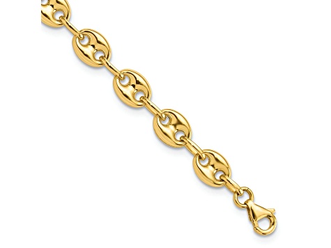 14K Yellow Gold Fancy Link 7.75-inch Bracelet