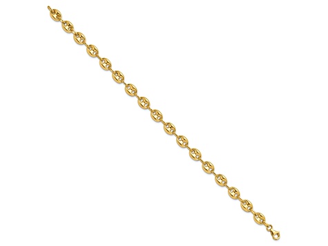 14K Yellow Gold Fancy Link 7.75-inch Bracelet