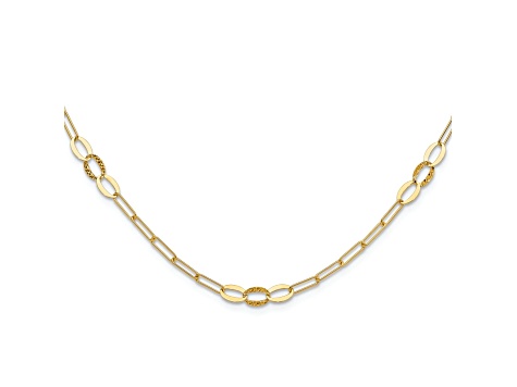 14K Yellow Gold Diamond-cut Paperclip Link 16-inch with 2-inch Ext. Necklace